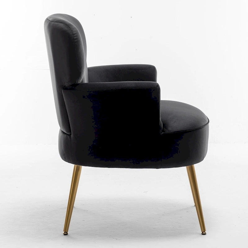 US Pride Furniture Trendy Velvet Accent Chair with Gold Metal Legs Upholstered Armchair
