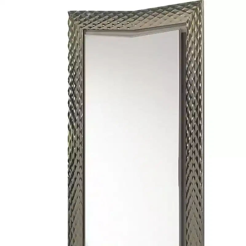 Royal Hampton 3Pc Vanity Dressing Table Set W Stool, Gray, Satin Fabric, Rubberwood