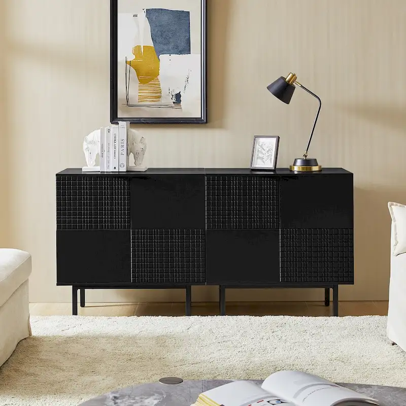 Arnold Modern 30Tall 2 Door Accent Cabinet with Metal Leg (2-Pack)