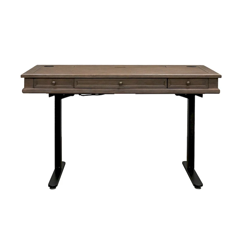 Carson Wood Electronic Sit/Stand Desk, Standing Desk, Gray