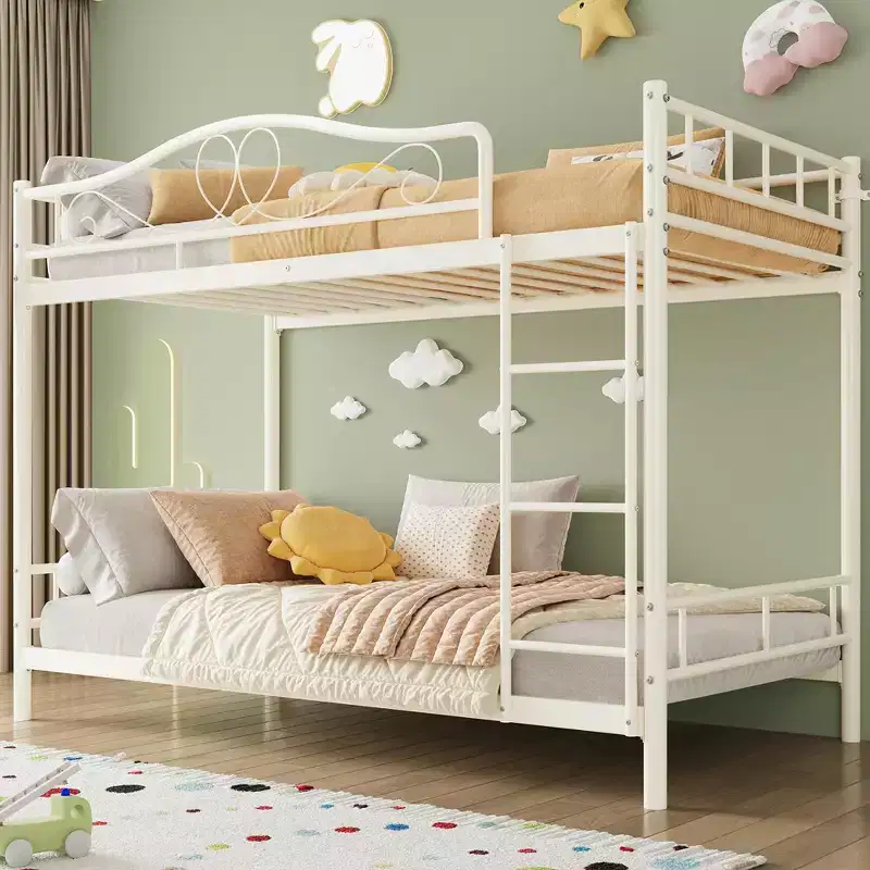 Bunk Bed Twin over Twin, Metal Bunk Bed with Safety Guardrail & Ladder, 400 LBS Weight Capacity, Space-Saving, No Box Spring Needed, Easy Assembly