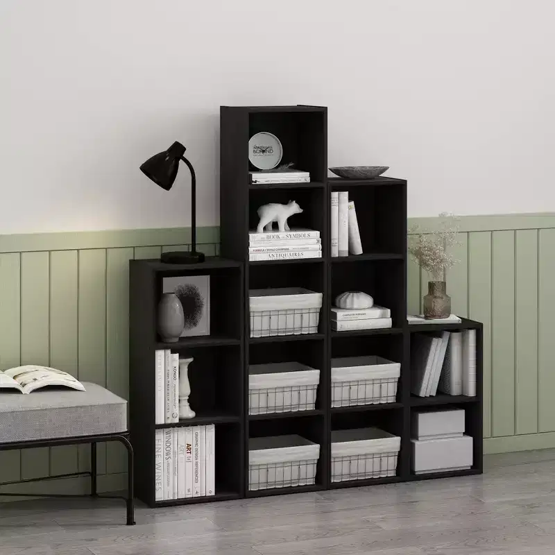 Furinno 4-Tier Reversible Open Bookshelf Slim Storage Bookcase Display Shelf