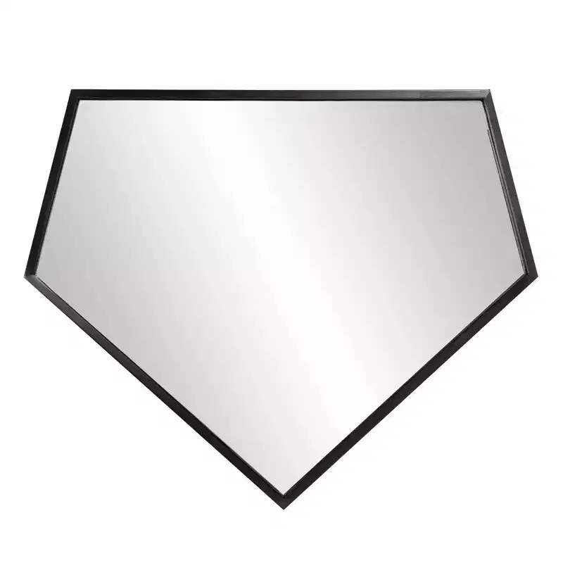 Howard Elliott 21.75"x17.75" Quintin 5-Sided Stainless Steel Framed Wall Mirror Black