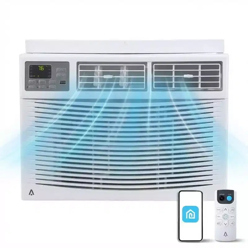 Garvee 12000 BTU Window Air Conditioner with Remote, Cools 350 Sq Ft, 3 Speeds Quiet LED Display for Bedroom, Office