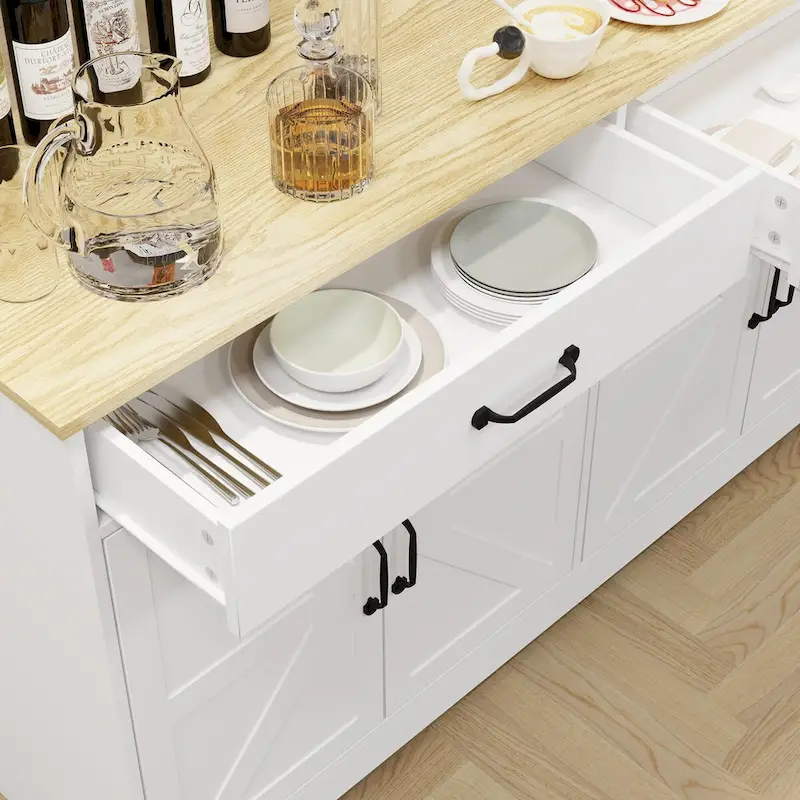 55.91 Large Farmhouse Buffet Cabinet