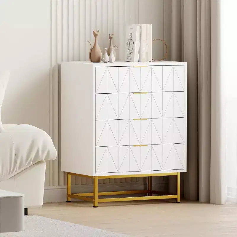 TV Stand,Nightstand,Side Table,Modern Chest of Drawers Organizer Storage with Metal Handles ,Dresser Storage Cabinet for Bedroom, Living Room