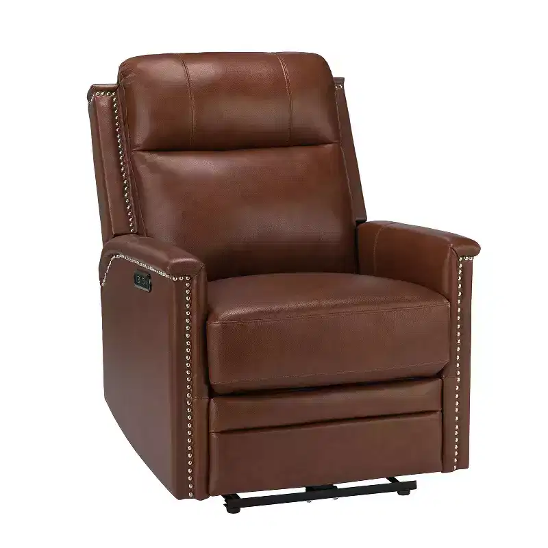 Brown / Camel Power Recliner, Single Seat, Motorized