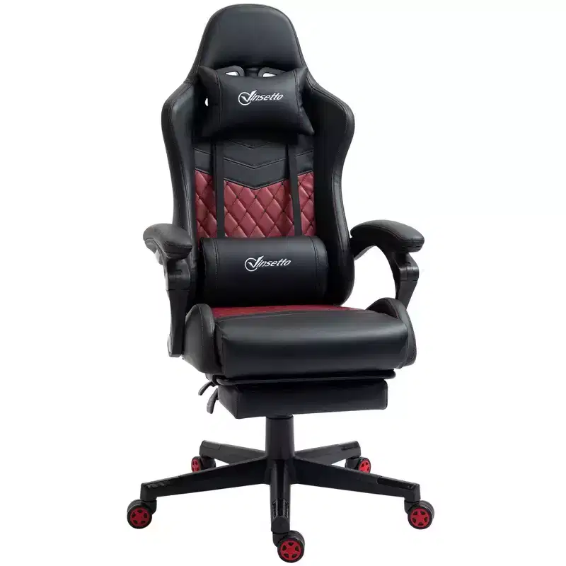 Okak High-Back Gaming Chair with Headrest, Computer Chair with Lumbar Support and Footrest, Office Chair for Study, Reading Room