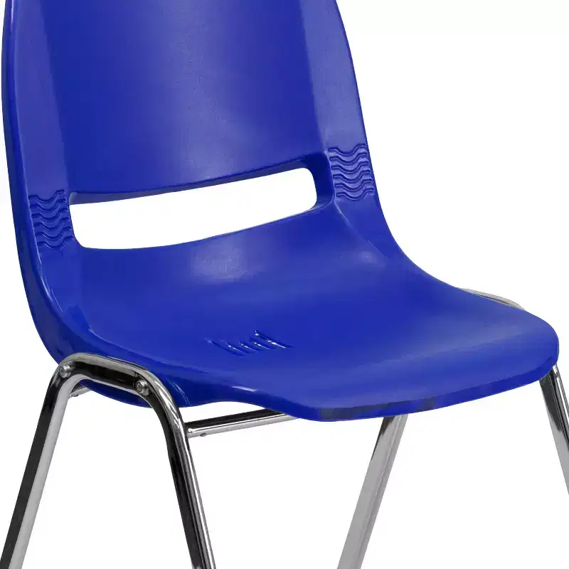 4-Pack Ergonomic Shell Stack Chair with Chrome Frame, 880 lb Capacity, 18
