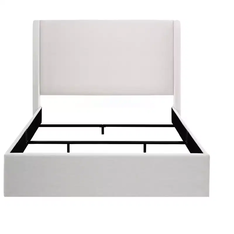 Modern Chenille Upholstered Wingback Bed, Box Spring Required