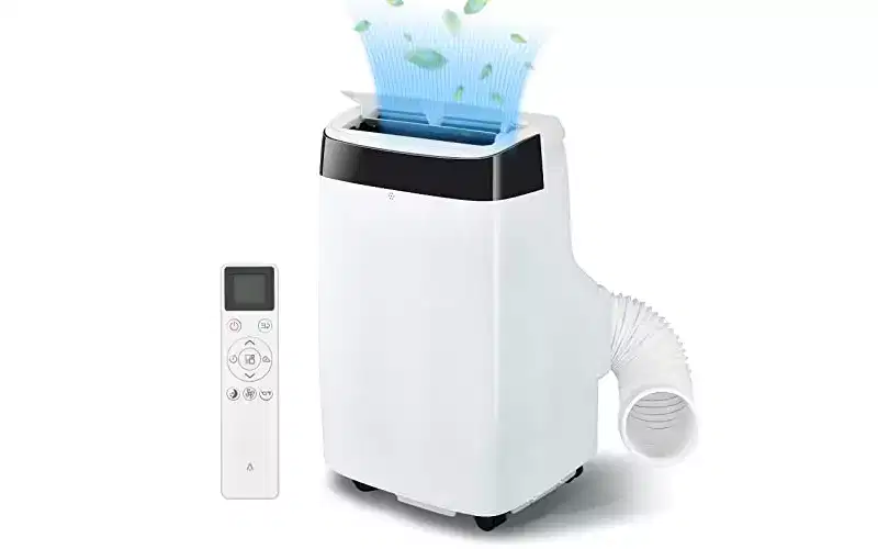 GustoWave 10,000 BTU Portable Air Conditioner - 3-in-1 AC with Remote, Dehumidifier & Fan, Cools Up to 450 Sq.Ft, Quiet, 24H Timer