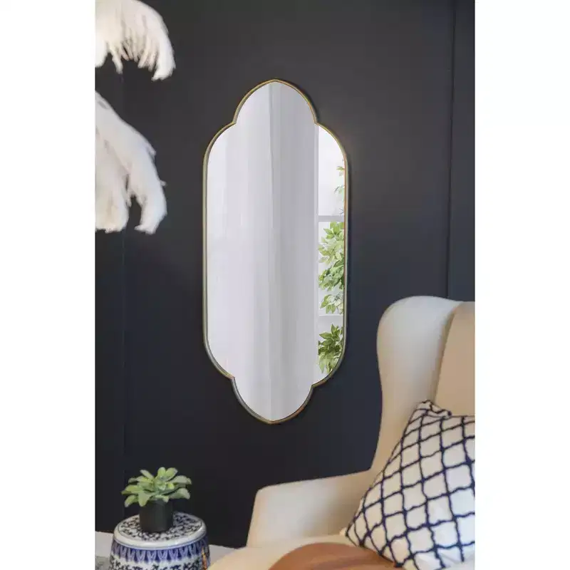 Modern Novelty Decorative Wall Mirror with Wooden Edge