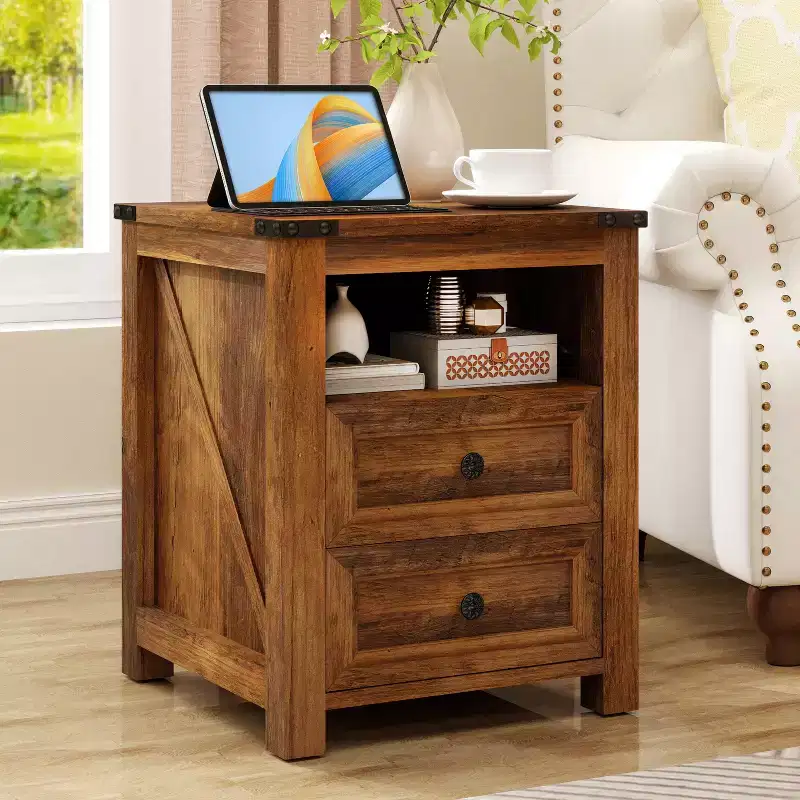 Wood Farmhouse Nightstand 18