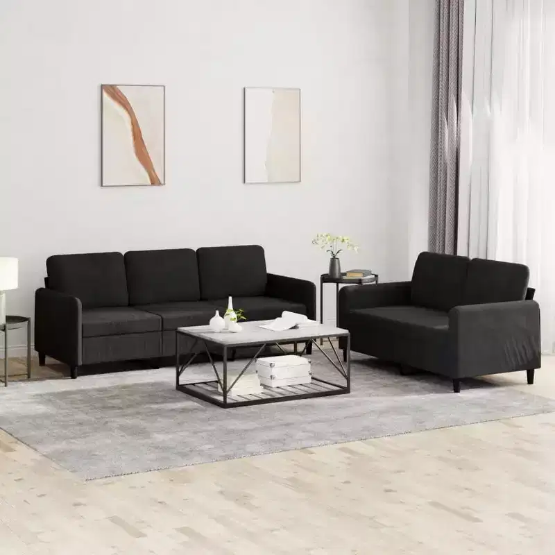 vidaXL Sofa Set Accent Couch Sectional Sofa for Living Room 2 Piece Velvet