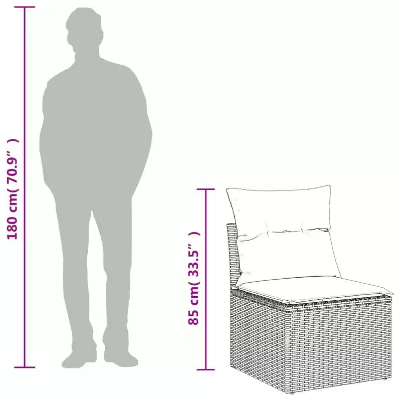 vidaXL Modular Garden Sofa Set with Cushions and Adjustable Design