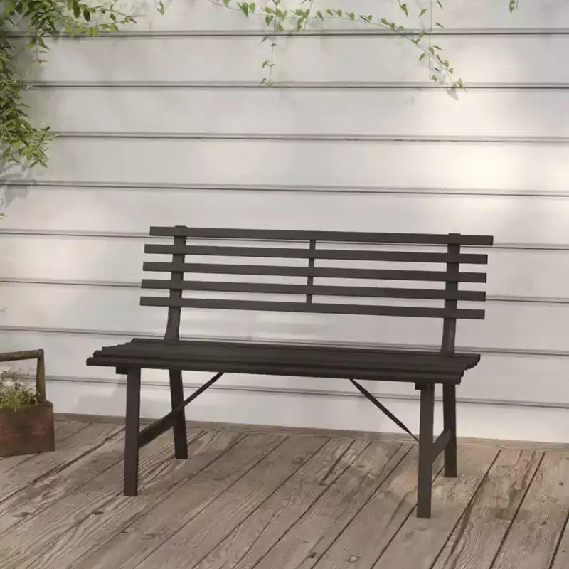 Garden Bench Black Powder-coated steel Large Durable