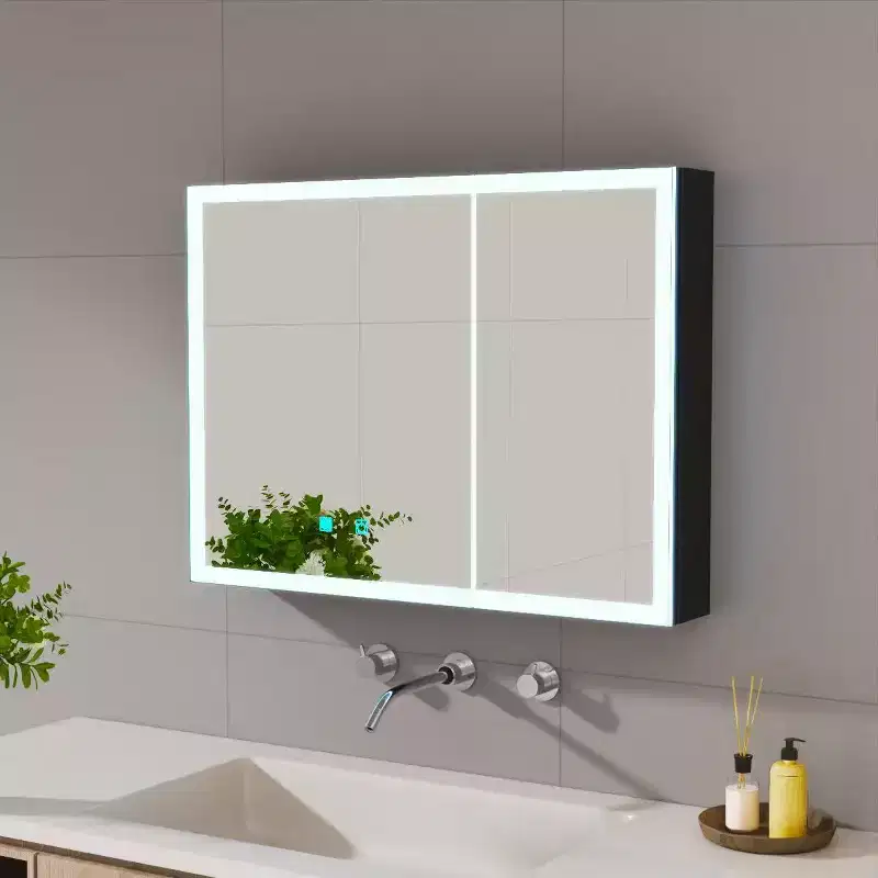 32 in. W x 24 in. H Aluminum Medicine Cabinet with Mirror and Light, Anti-fog, Easy to install