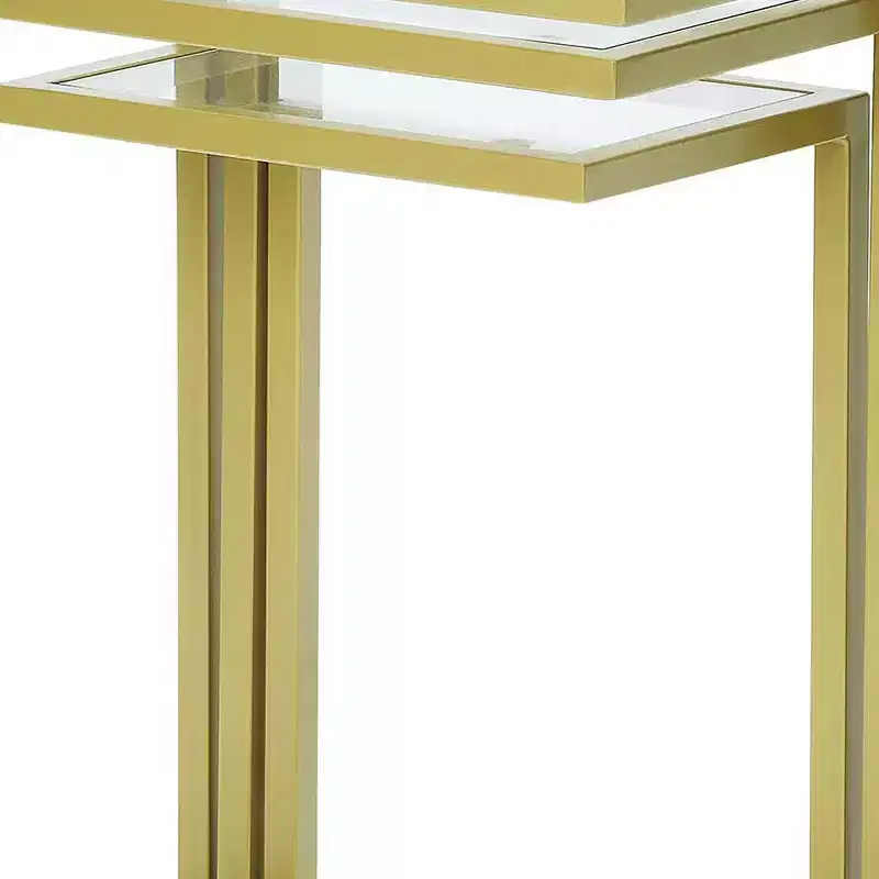 HomeRoots 24 Chrome Glass Rectangular End Table
