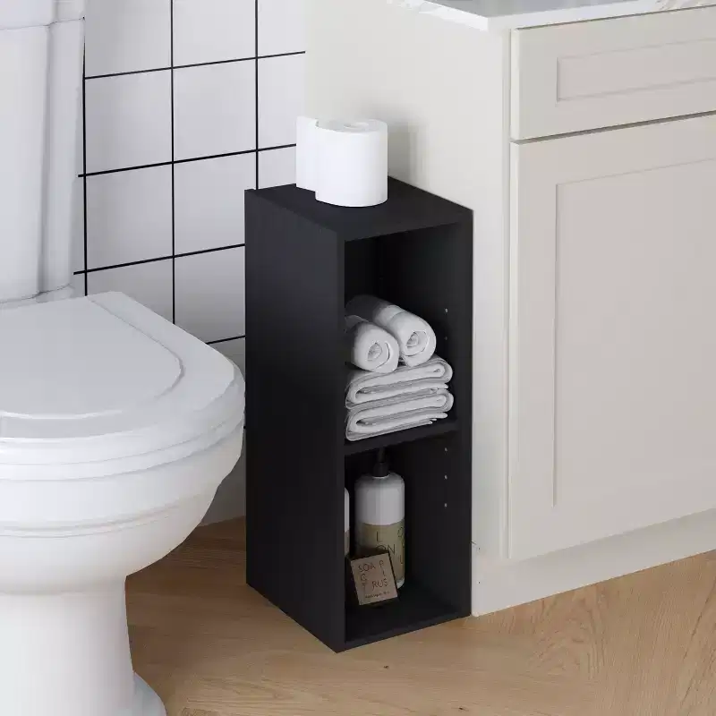 2-Tier Space Saving Storage Bookcase, 8-Inch Width, Adjustable Design