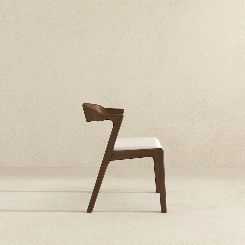 Solid Wood Cream Dining Chair (Set Of 2)