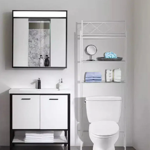 Metal Over-the-Toilet Space Saver Organizer with 3 Shelves