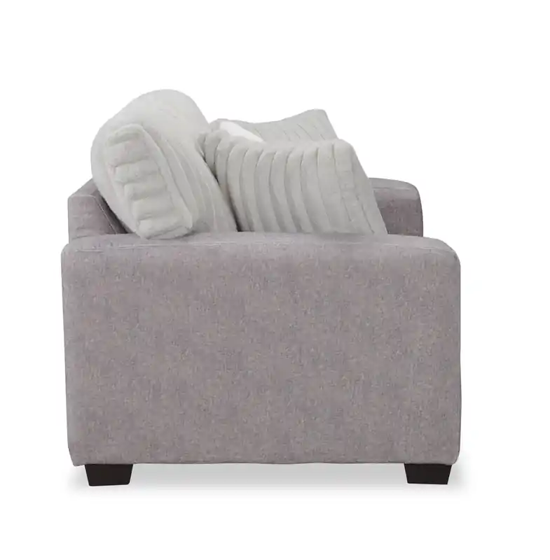 Made in Canada 67 Chenille and Faux Fur Fabric Loveseat with Removable Cushions - Plush Paloma Grey