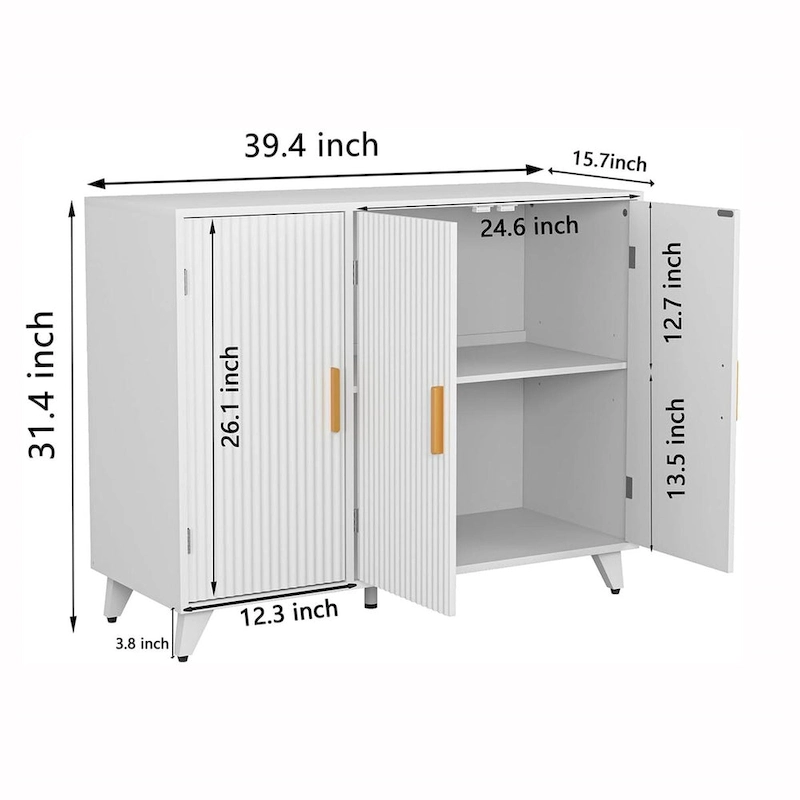 Ideboard with Wavy Texture Buffet Cabinet