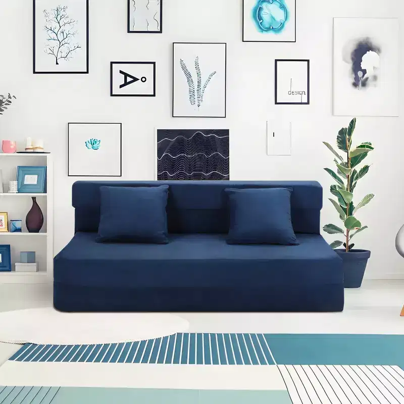 Folding sofa bed with pillows, convertible memory foam sofa bed, modern Japanese-style floor sofa, living room/home office leisure bed.