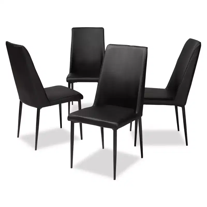 Set of 4 Chandelle Modern and Contemporary Faux Leather Upholstered Dining Chairs - Baxton Studio