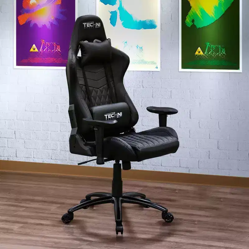 Ts-5100 Ergonomic High Back Racer Style Video Gaming Chair: Swivel, Adjustable