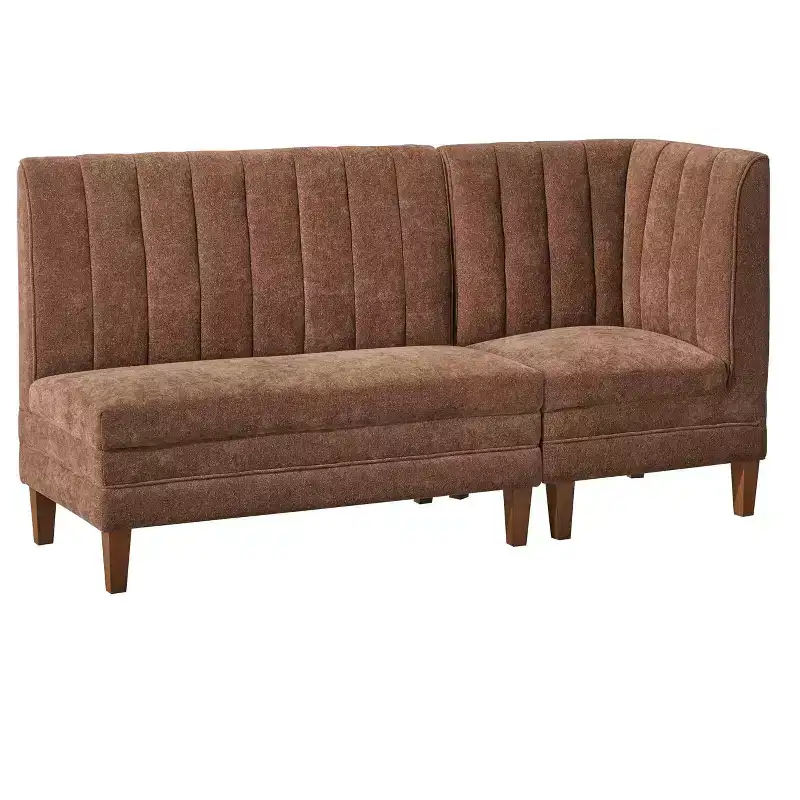 Lifestorey 2pc Kerrington Upholstered Breakfast Nook Set Brown