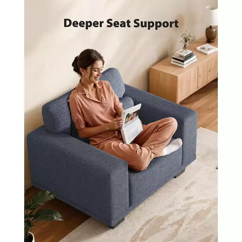 40 In Modern Deep-Seated Wide-Arm Single Sofa, Living Room Single Sofa, Comfortable Single Sofa with a Maximum Weight Capacity of 300 lbs