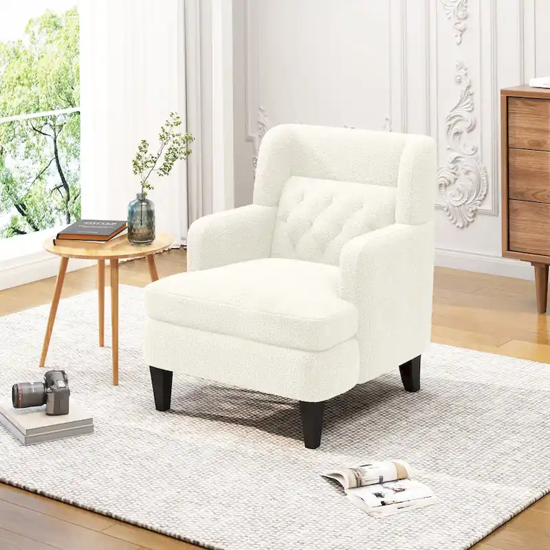 Nabo Modern Fabric Accent Chair with Cushion Back by Christopher Knight Home