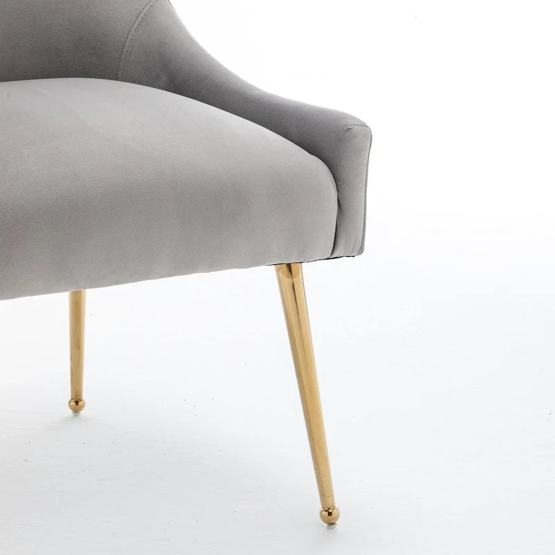 SEYNAR Velvet Upholstered Dining Chair Set of 2, Modern Glam Armless Side Chair