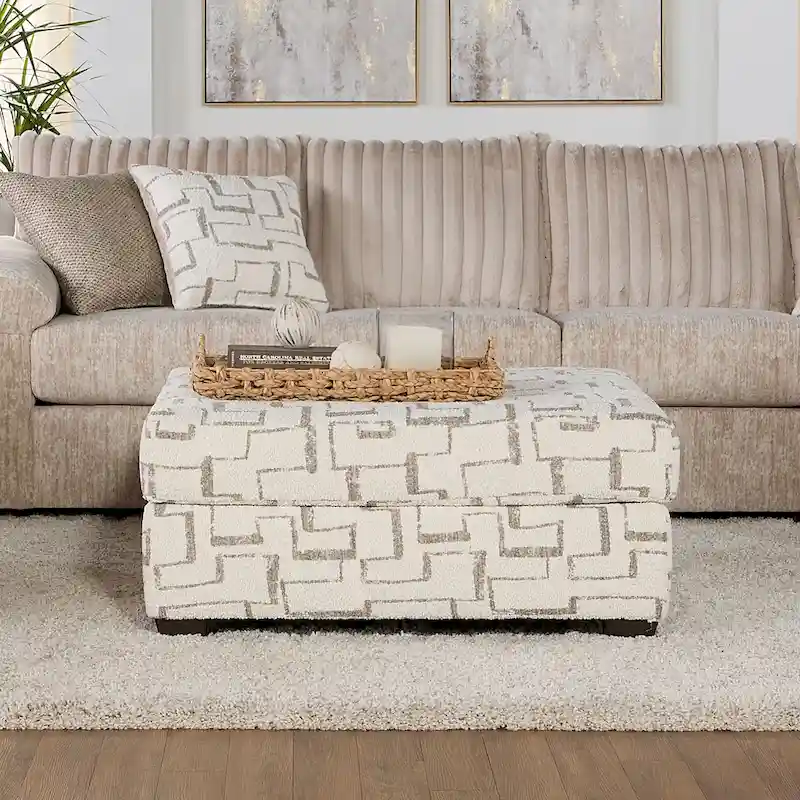 Nason Geometric Patterned Ottoman
