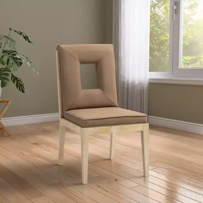 Meridian Furniture,Gwendolyn Vegan Leather Dining Side Chair, Set of 2