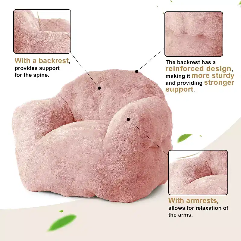 320GSM Polyester Accent Chair with High-Resilience Sponge Fill, Ultra Soft Lounge Chair for Living Room, Bedroom