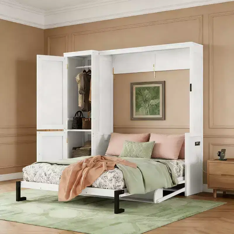 Queen Murphy Bed with Wardrobe and Desk