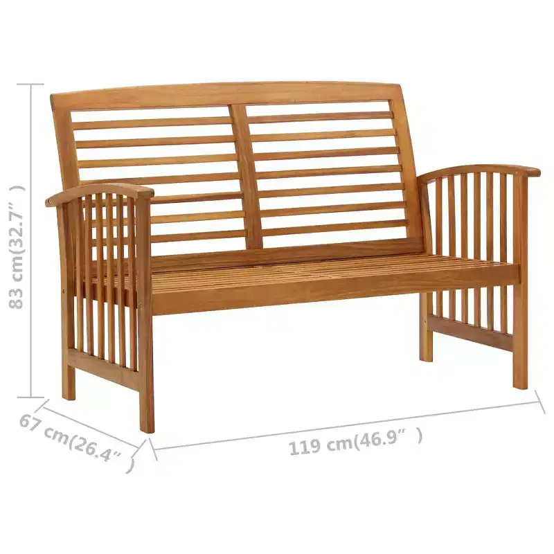 Garden Bench Natural Wood Solid Acacia Wood Medium Durable