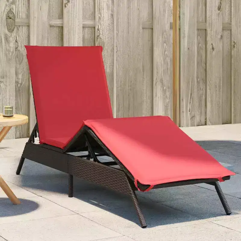 vidaXL Patio Sun Lounger PE rattan Extra Long Adjustable Footrests