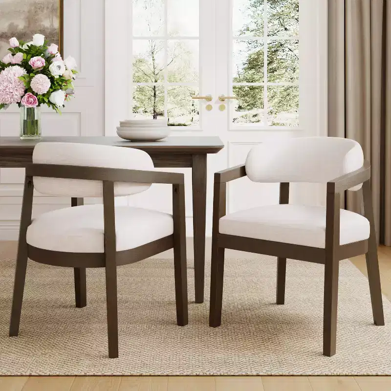 Christopher Knight Home Darien Upholstered Rubberwood Dining Chairs (Set of 2)