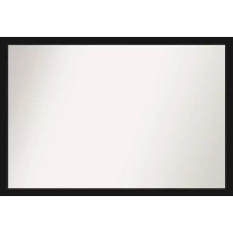 38 x 26 Non-Beveled Avon Black Narrow Wall Mirror - Amanti Art: Modern Polystyrene Frame, Includes Mounting Hardware