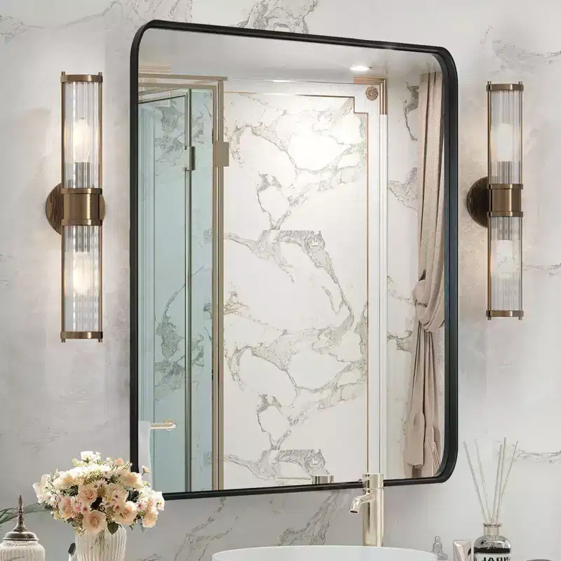 Metal Rectangle Wall Mirror| Black