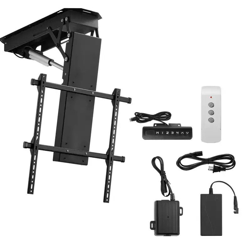 Motorized Ceiling TV Mount, TV Wall Mount for 32 to 70 Inch TV, Electric Adjustable Ceiling TV Mount, Motorized Flip Down TV Mount, Black