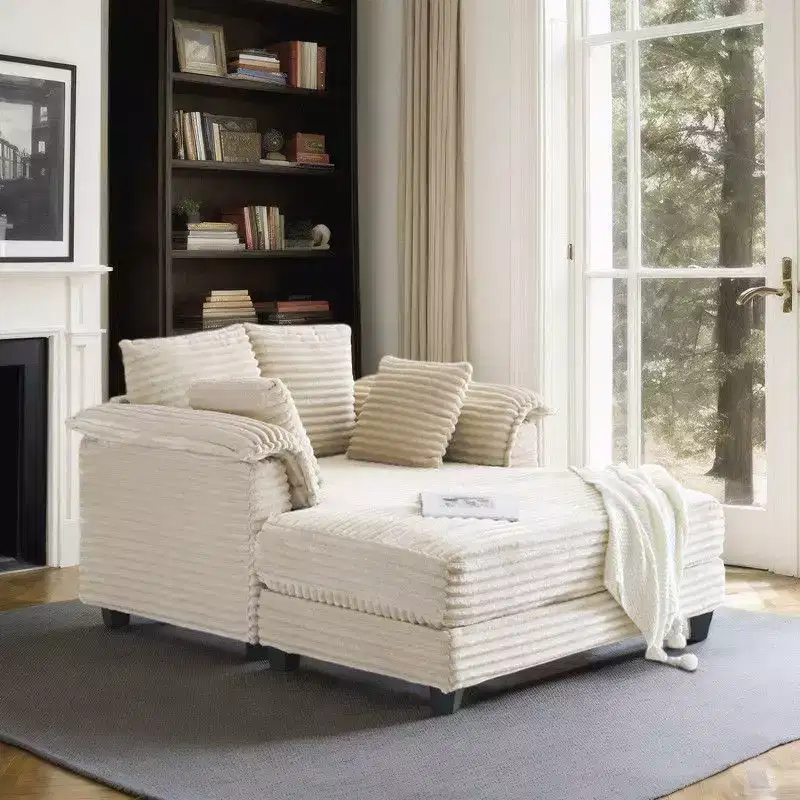 Upholstered Corduroy Sleeper Sofa Bed