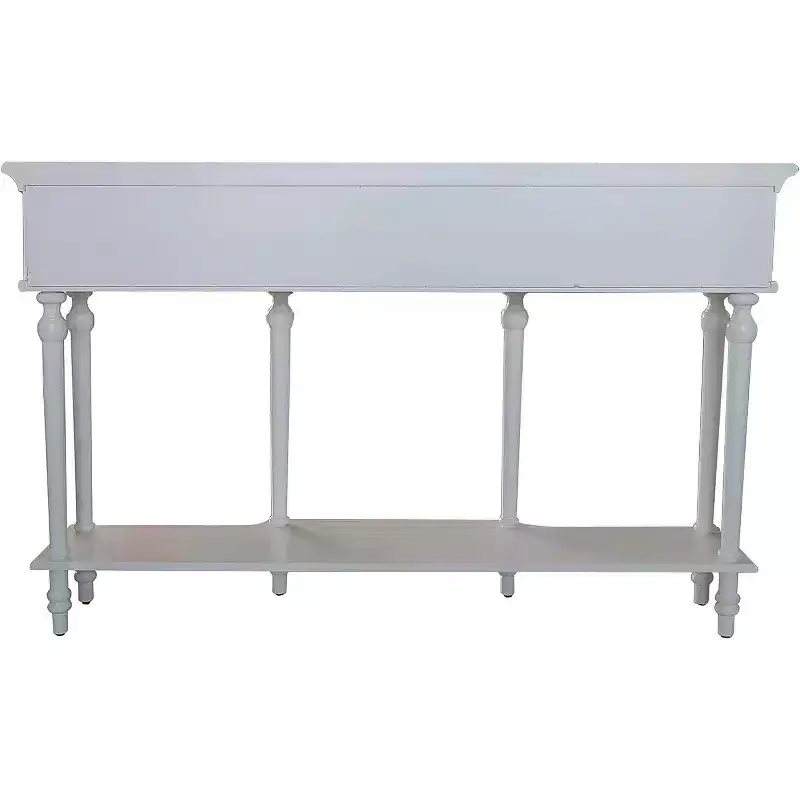 Kings Grand Furniture - Narod Console Sofa Table with Storage Drawers and Shelf for Entryway, White