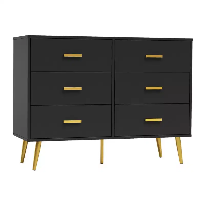6 Drawer Dresser,Modern Chest of Drawers Organizer Storage with Drawers,Large Storage Cabinet,Modern Design Dresser for Bedroom,Living Room,Porch