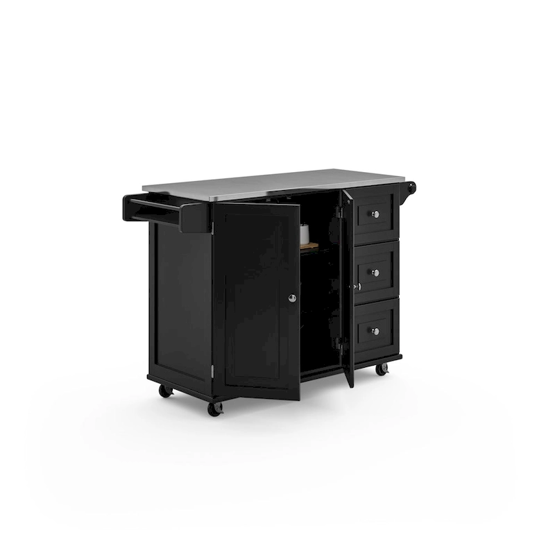 Dolly Madison Kitchen Cart with Stainless Steel Top by Homestyles