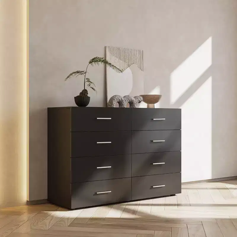 8-Drawer Black Chest of Drawers, 47.24