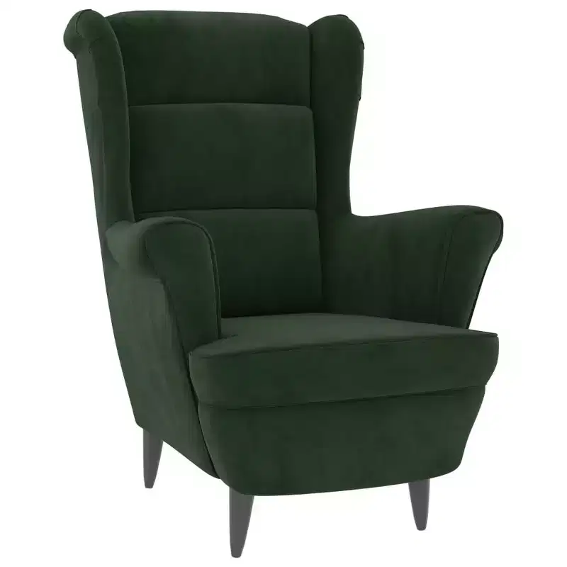 VidaXL Armchair Dark Green Velvet - Plywood Standard Accent Chair